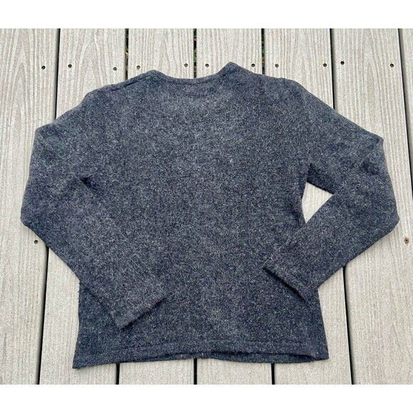 Vintage Eddie Bauer Women’s Lambswool Angora Cardigan Gray Fuzzy Knit Sweater M - Picture 11 of 11